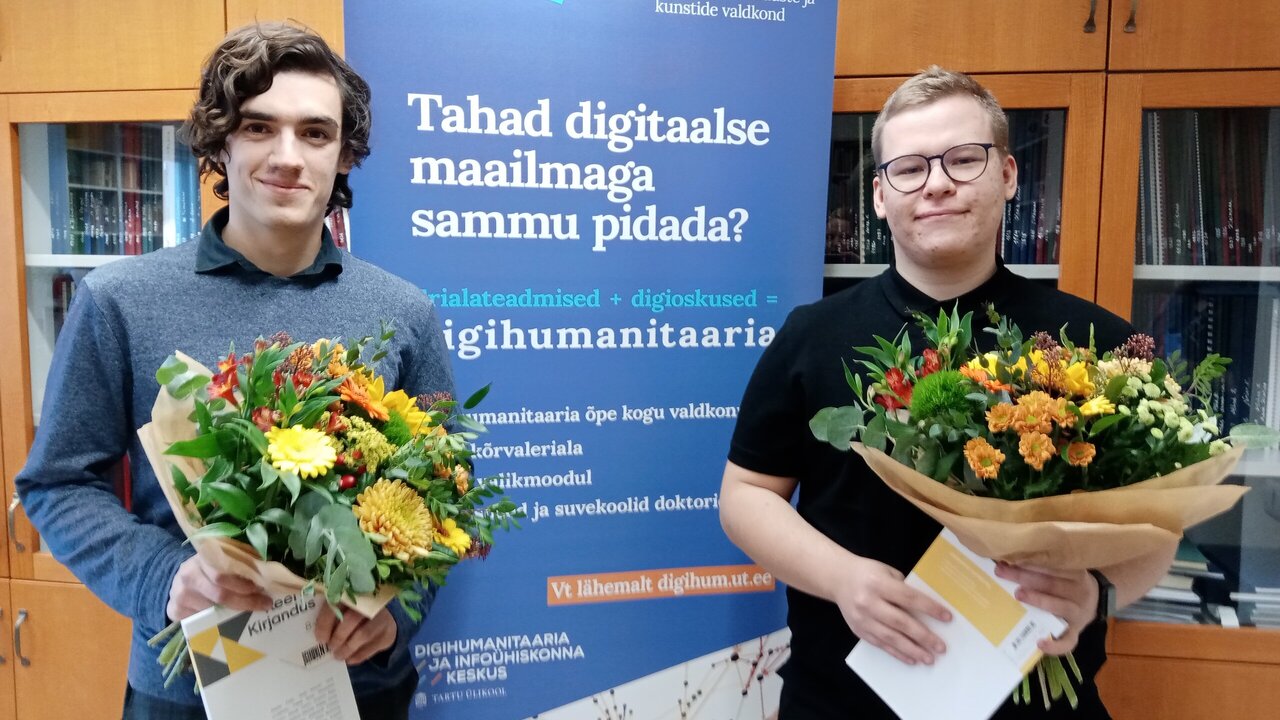 Parimate digihumanitaaria-alaste lõputööde autorid Ott Koor ja Kristjan Poska 